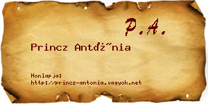 Princz Antónia névjegykártya